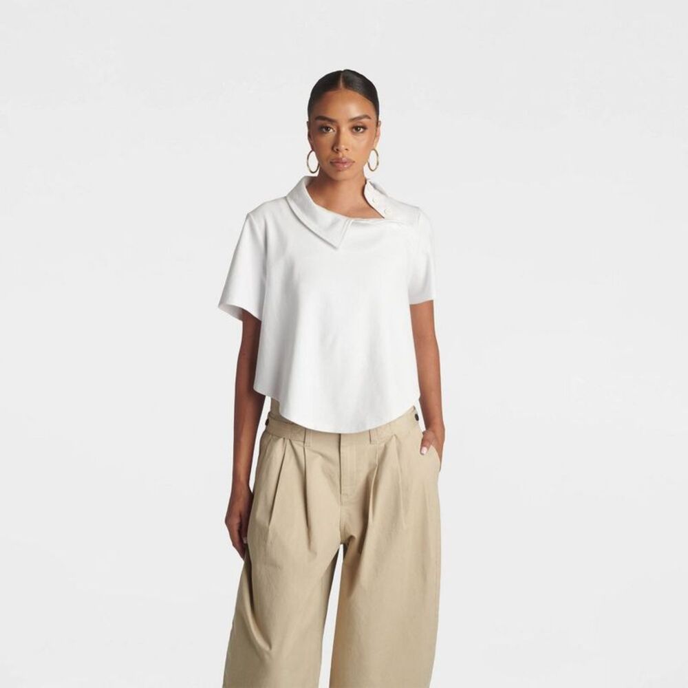 KBB by KAHLANA Women's 'The Asym Polo' - White L